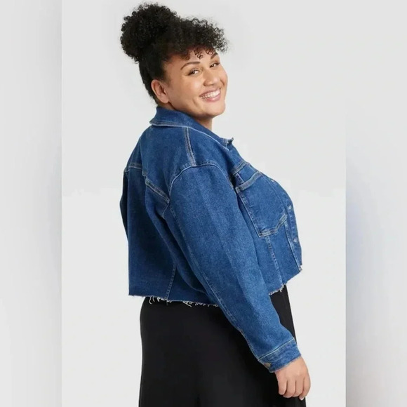 Ava & Viv Women's Plus Size 4x Cropped Denim Jacket - Picture 3 of 7